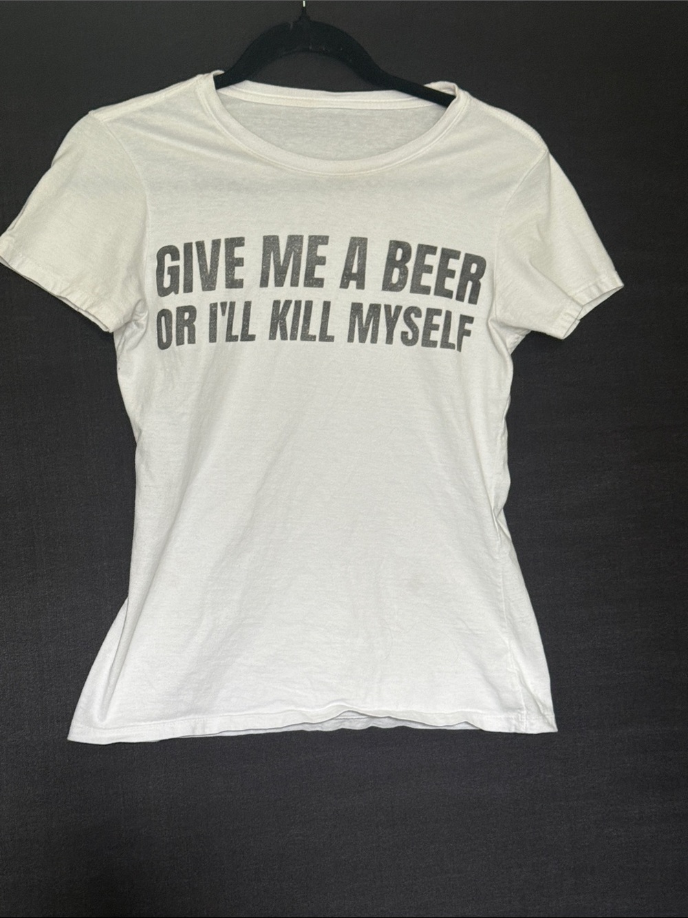 White Graphic Tee with Bold Slogan - Women's Top